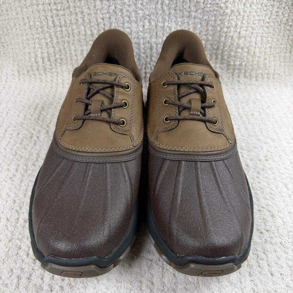 Skechers Relaxed Fit Slip-ins Waterproof Brown Duck Shoes Mens 9 Goodyear EUC